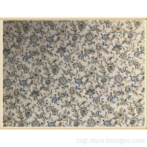 linen cotton print fabric for dress and shirt